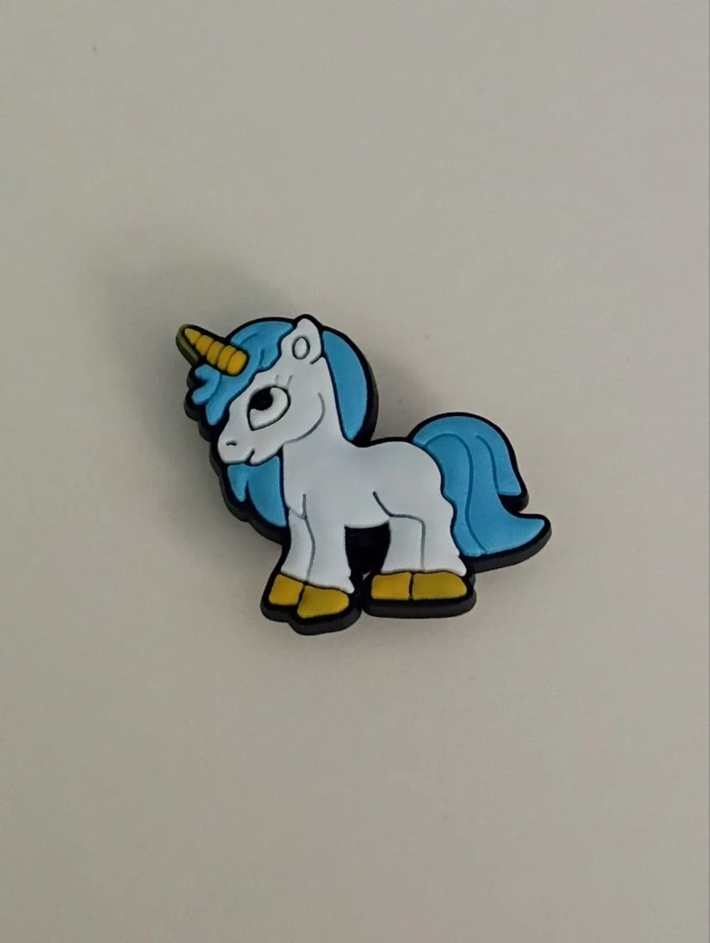 10 for $10 Jibbitz Croc Charm - Unicorn w/ Blue Mane & Tail Gold Horn & Hooves 2
